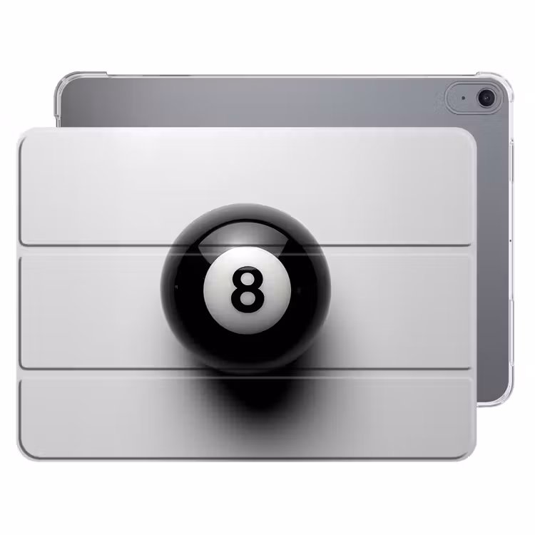 iPad hoes - Biljartbal - Getal - Acht - Wit — 1