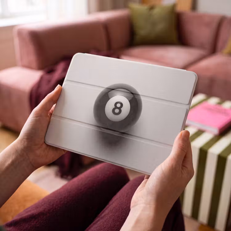 iPad hoes - Biljartbal - Getal - Acht - Wit — 4