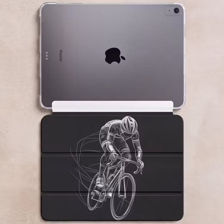iPad hoes - Lijntekening - Wit - Wielrennen - Snelheid — 6