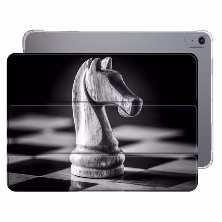 iPad hoes - Paard - Hout - Schaalbord - Zwart — 1
