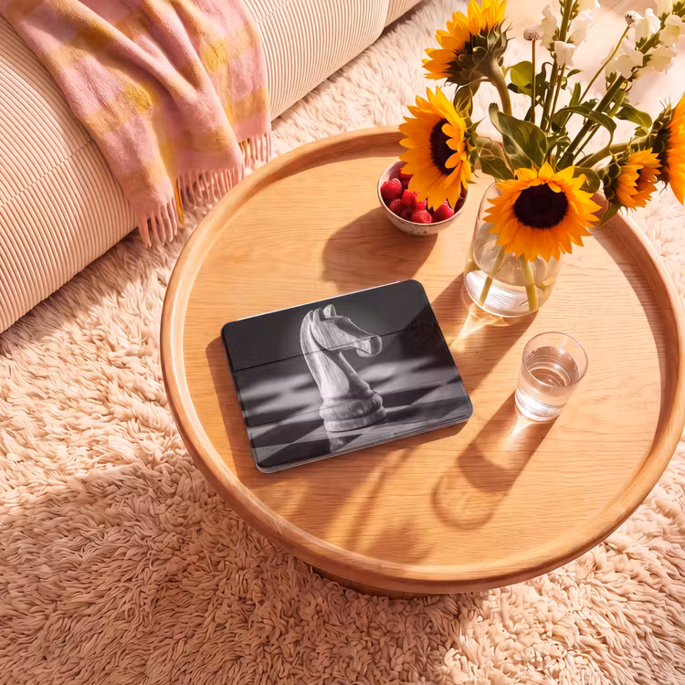 iPad hoes - Paard - Hout - Schaalbord - Zwart — 2