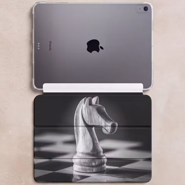 iPad hoes - Paard - Hout - Schaalbord - Zwart — 6
