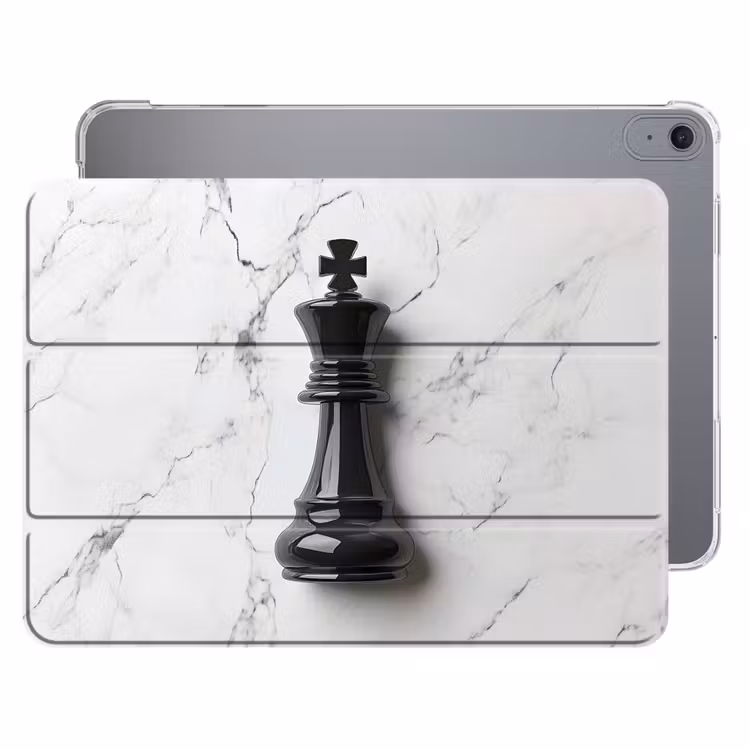 iPad hoes - Schaakstuk - Koning - Zwart - Marmer — 1
