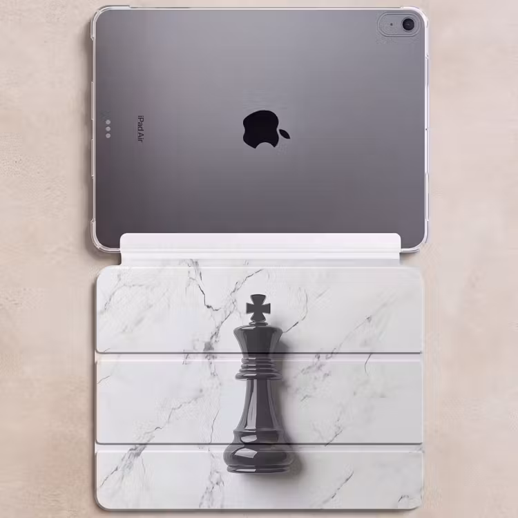 iPad hoes - Schaakstuk - Koning - Zwart - Marmer — 6