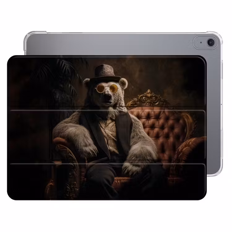 iPad hoes - Ijsbeer - Hoed - Bril - Stoel — 1