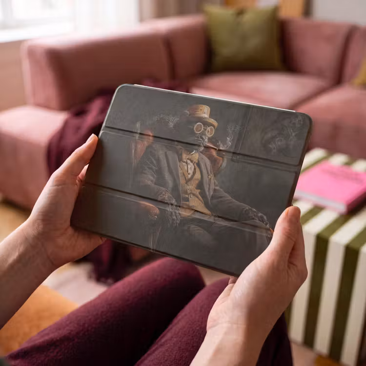 iPad hoes - Kat - Pak - Oranje - Sigaar — 4