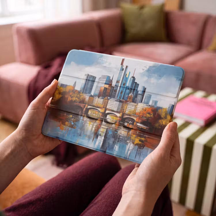 iPad hoes - Bomen Frankfurt- Stad - Skyline - Brug — 4