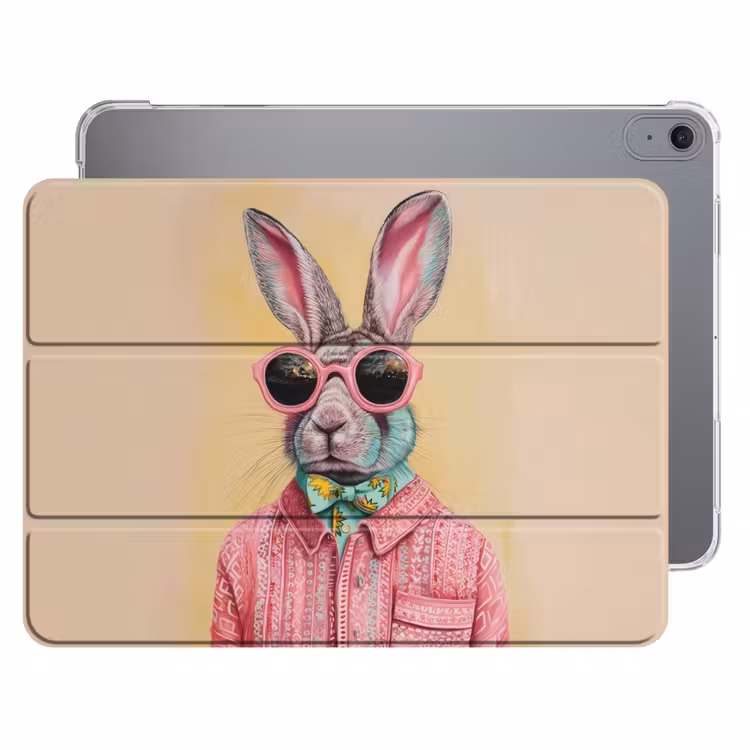 iPad hoes - Grijs - Konijn - Blouse - Strik — 1