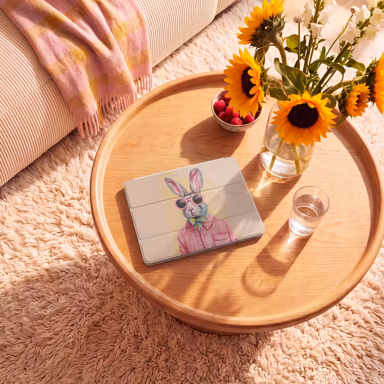 iPad hoes - Grijs - Konijn - Blouse - Strik — 2