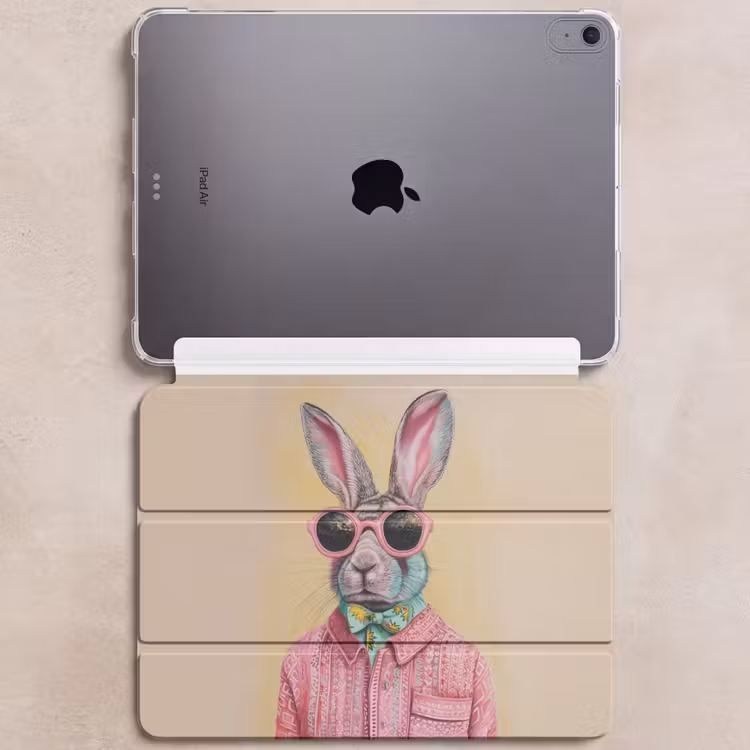 iPad hoes - Grijs - Konijn - Blouse - Strik — 6