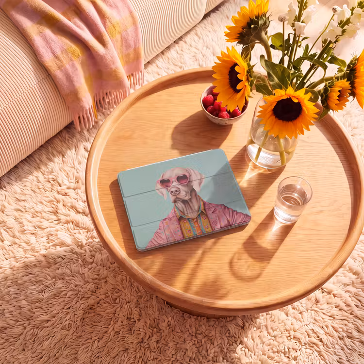 iPad hoes - Hond - Overhemd - Bloemen - Bril — 2
