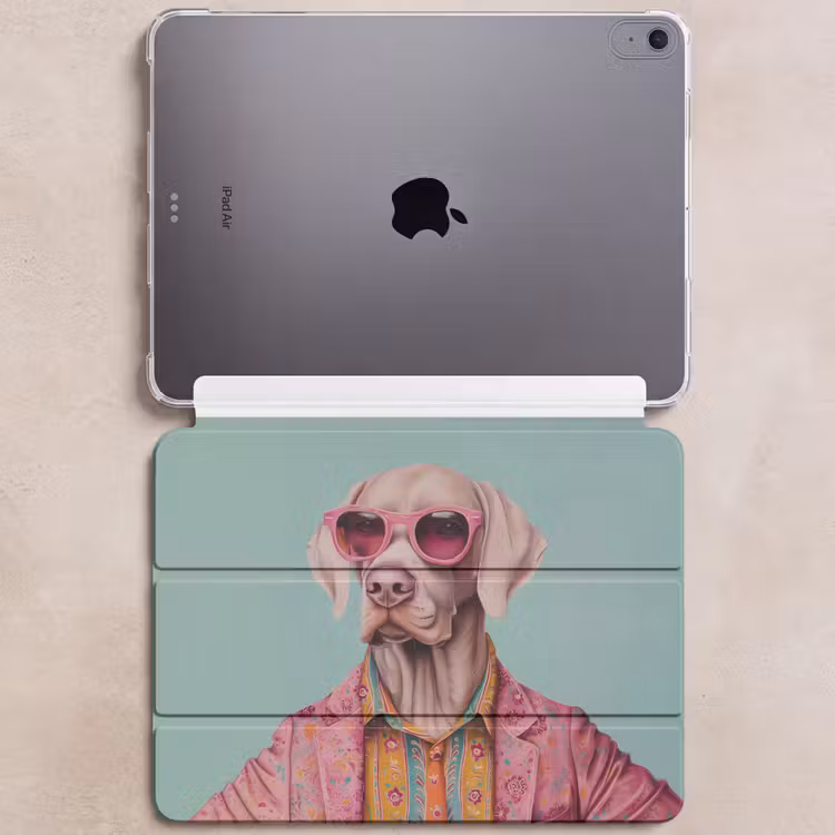 iPad hoes - Hond - Overhemd - Bloemen - Bril — 6