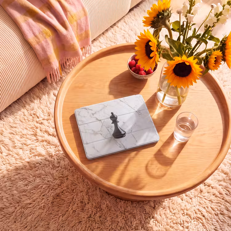 iPad hoes - Schaakstuk - Loper - Zwart - Marmer — 2