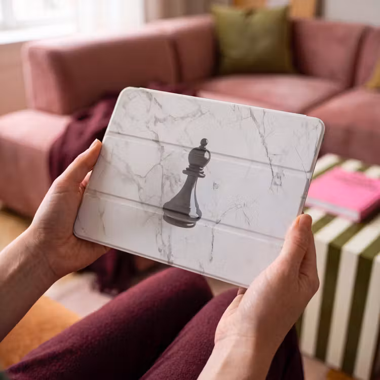 iPad hoes - Schaakstuk - Loper - Zwart - Marmer — 4