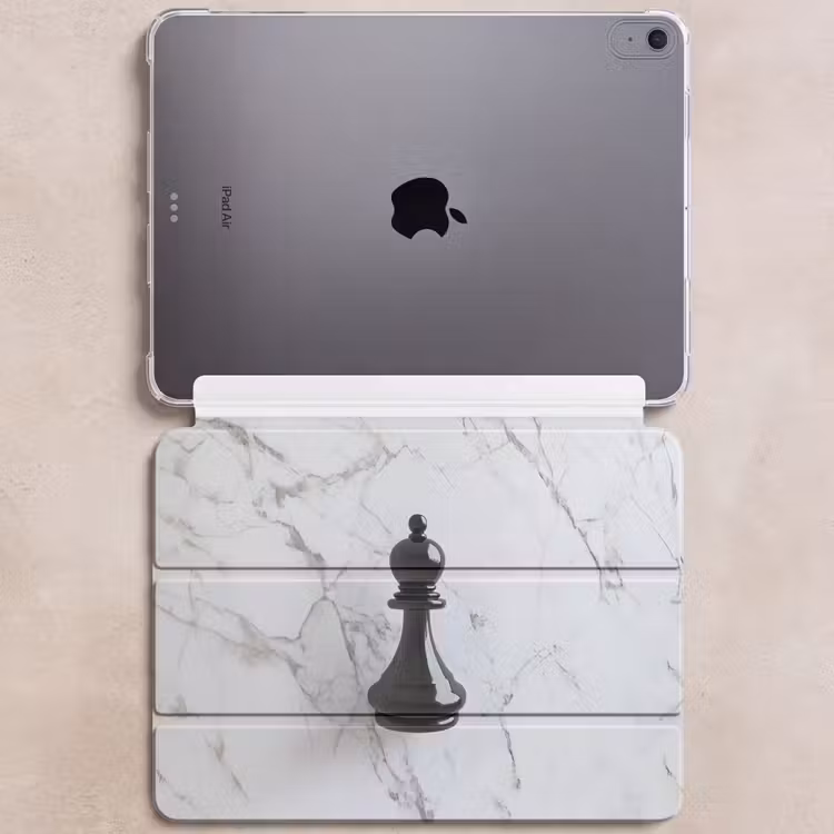 iPad hoes - Schaakstuk - Loper - Zwart - Marmer — 6