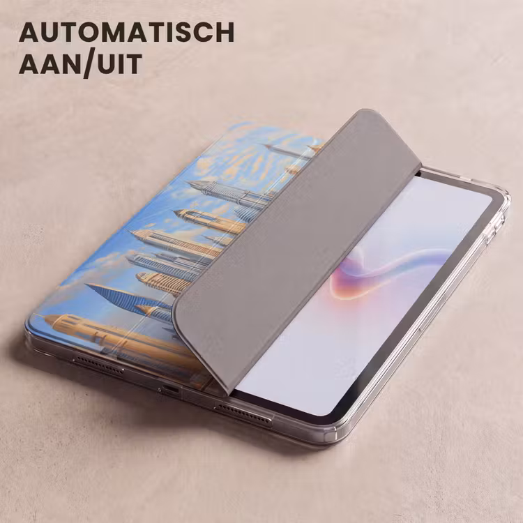 iPad hoes - Skyline - Wolkenkrabbers - Water - Blauw — 5