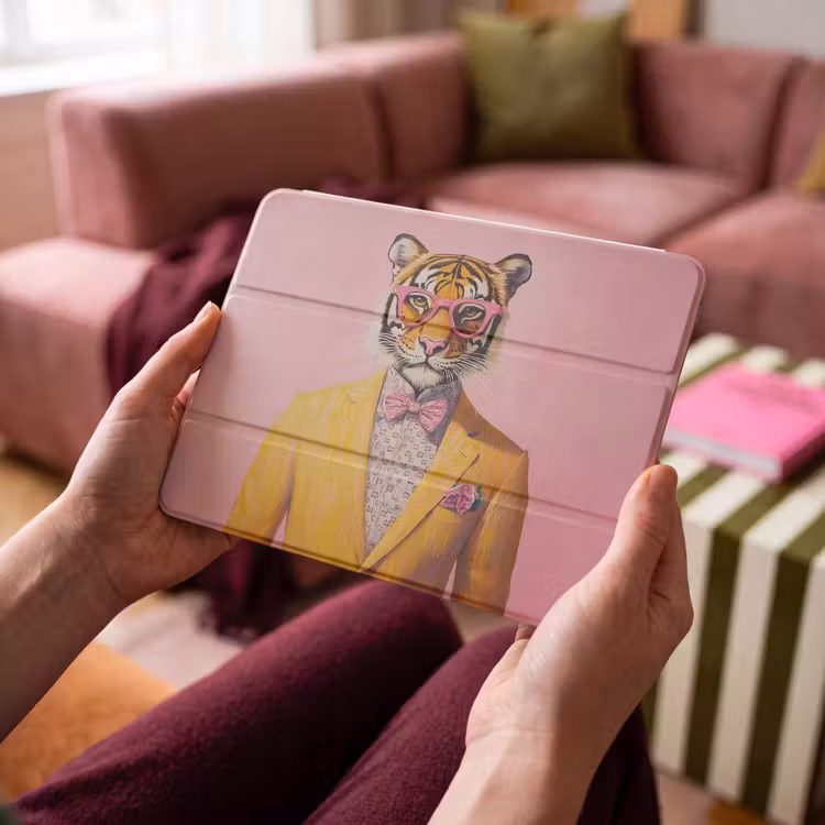 iPad hoes - Tijger - Bril - Geel - Jasje — 4