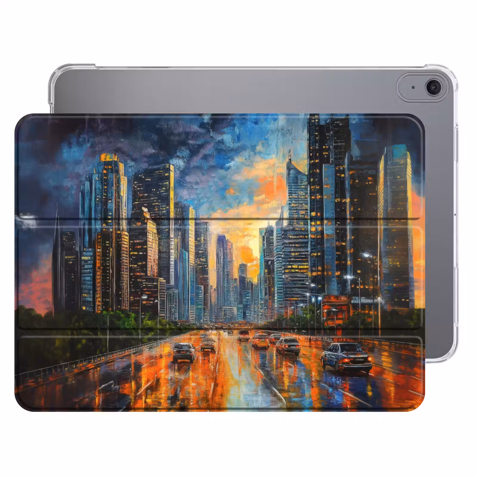 iPad hoes - Auto - Skyline - Zon - Blauw — 1