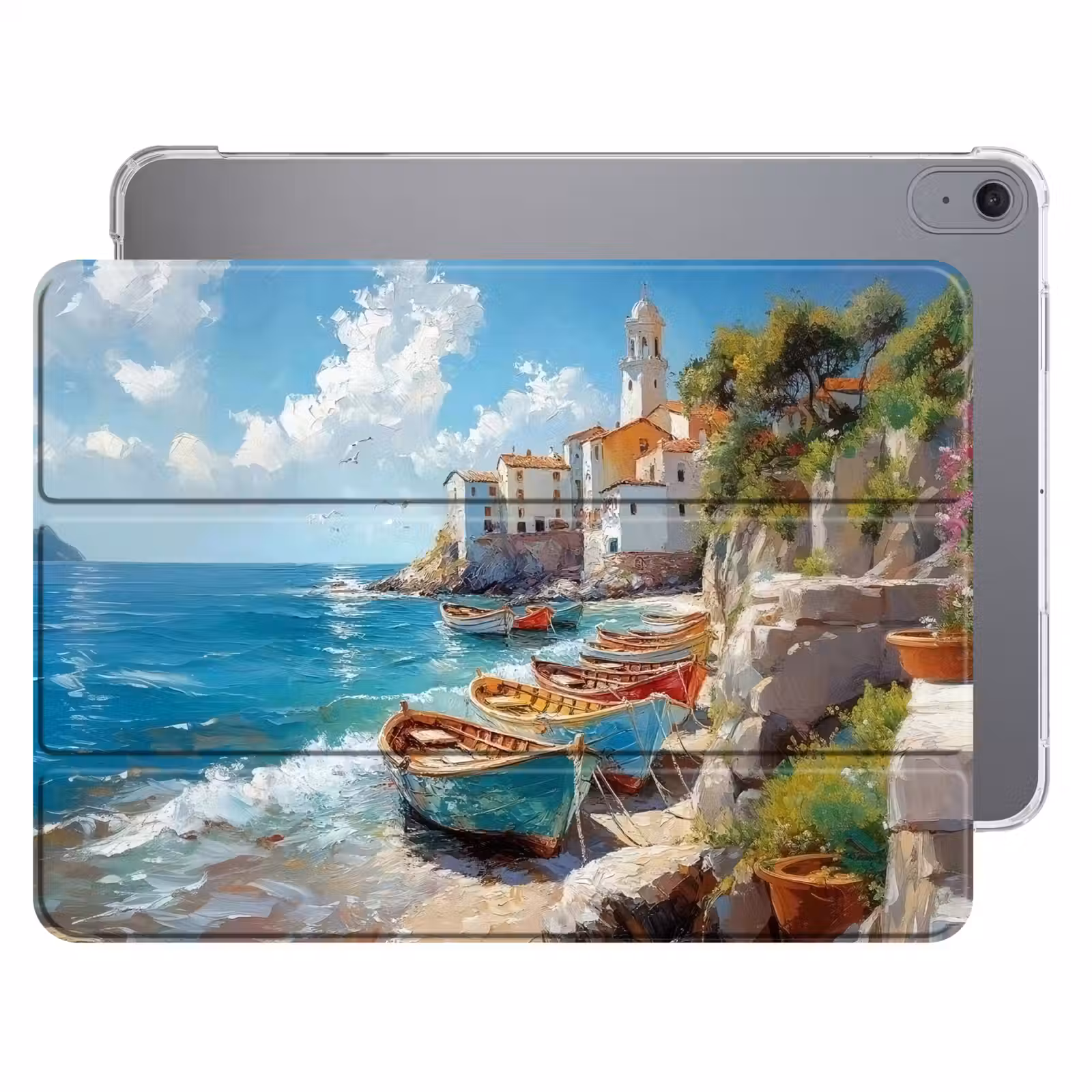 iPad hoes - Boten - Rotsen - Zee - Zon — 1