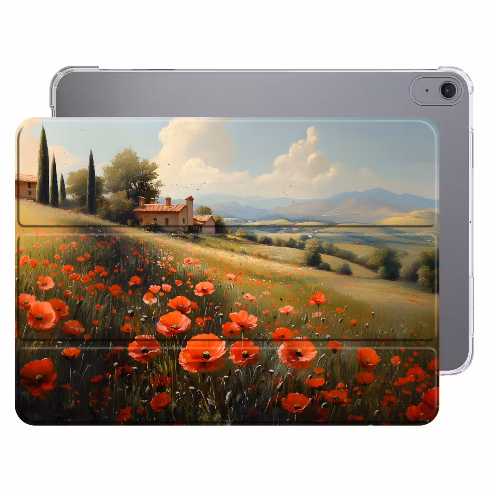 iPad hoes - Klaprozen - Rood - Heuvels - Landschap — 1