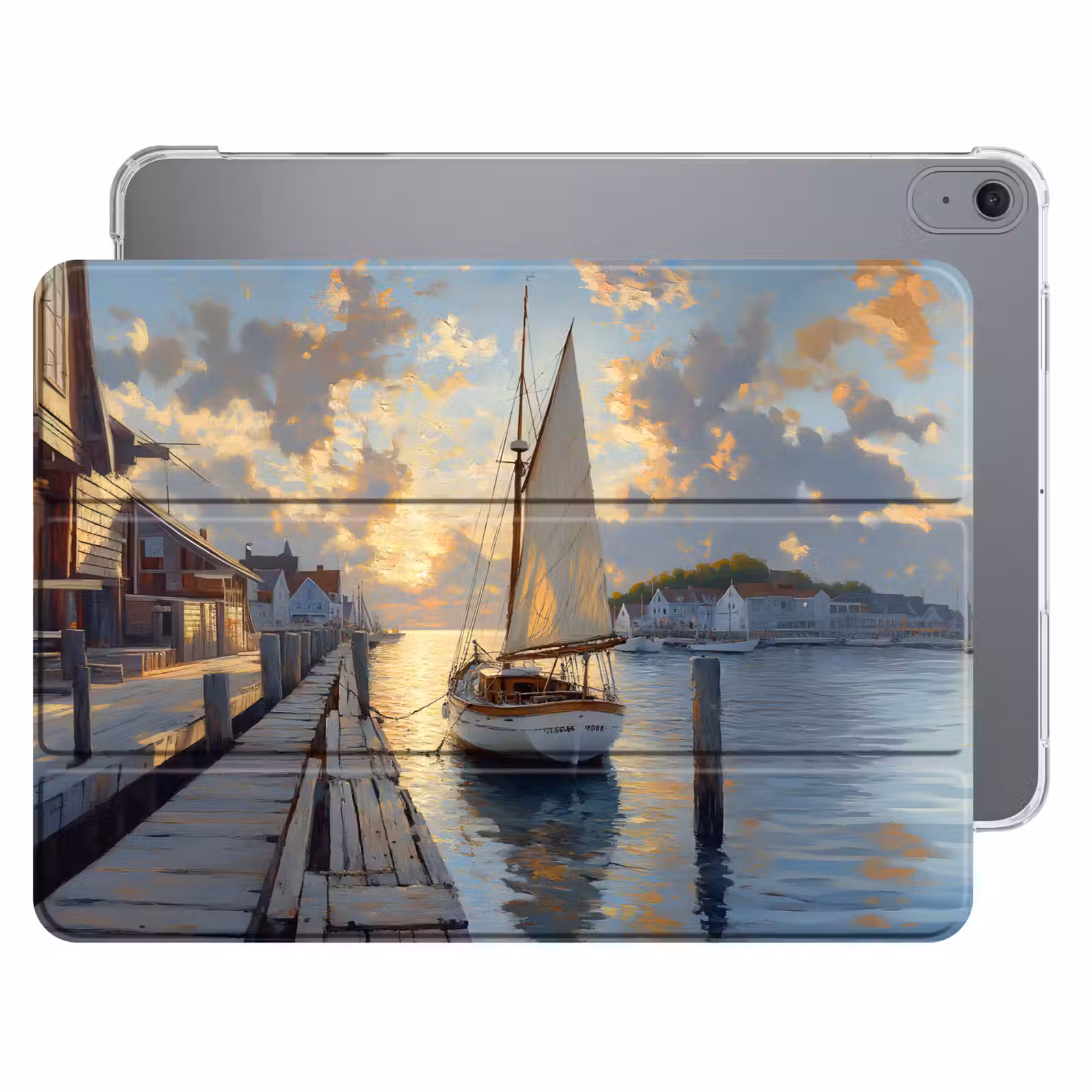 iPad hoes - Zeilboot - Zon - Pier - Hout — 1