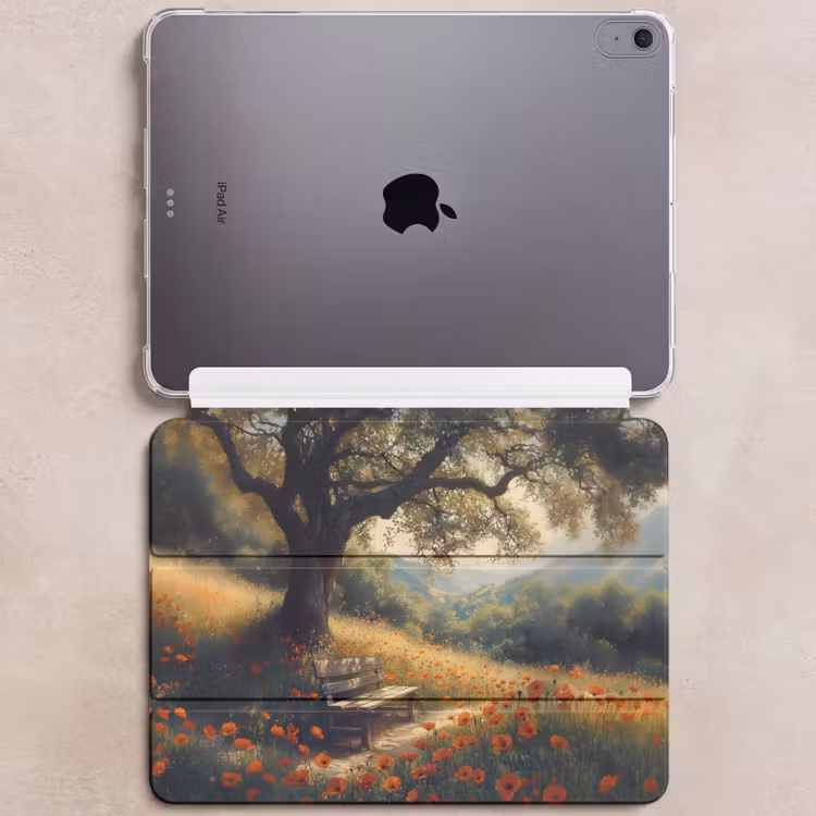 iPad hoes - Bankje - Boom - Klaprozen - Heuvels — 6