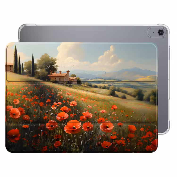 iPad hoes - Klaprozen - Rood - Heuvels - Landschap — 1