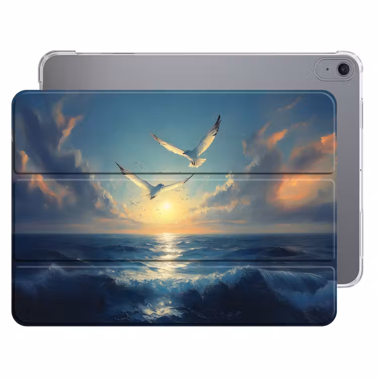 iPad hoes - Meeuwen - Zee - Wolken -Blauw — 1