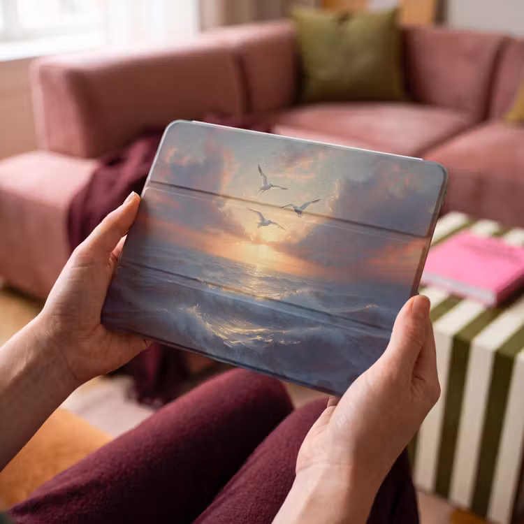 iPad hoes - Meeuwen - Zonsondergang - Zee - Wolken — 4