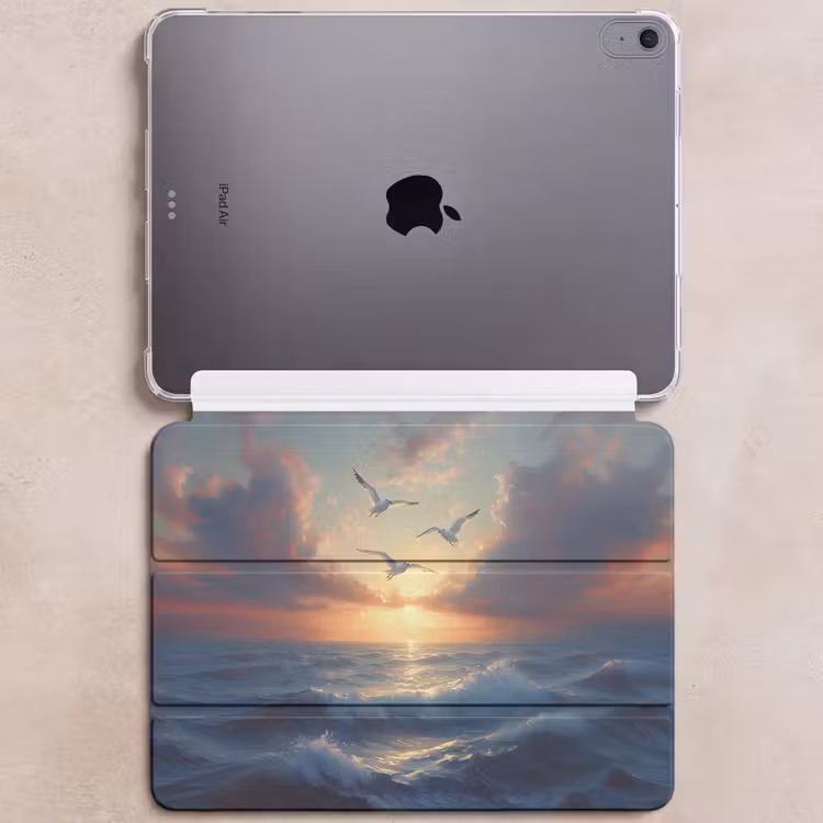 iPad hoes - Meeuwen - Zonsondergang - Zee - Wolken — 6