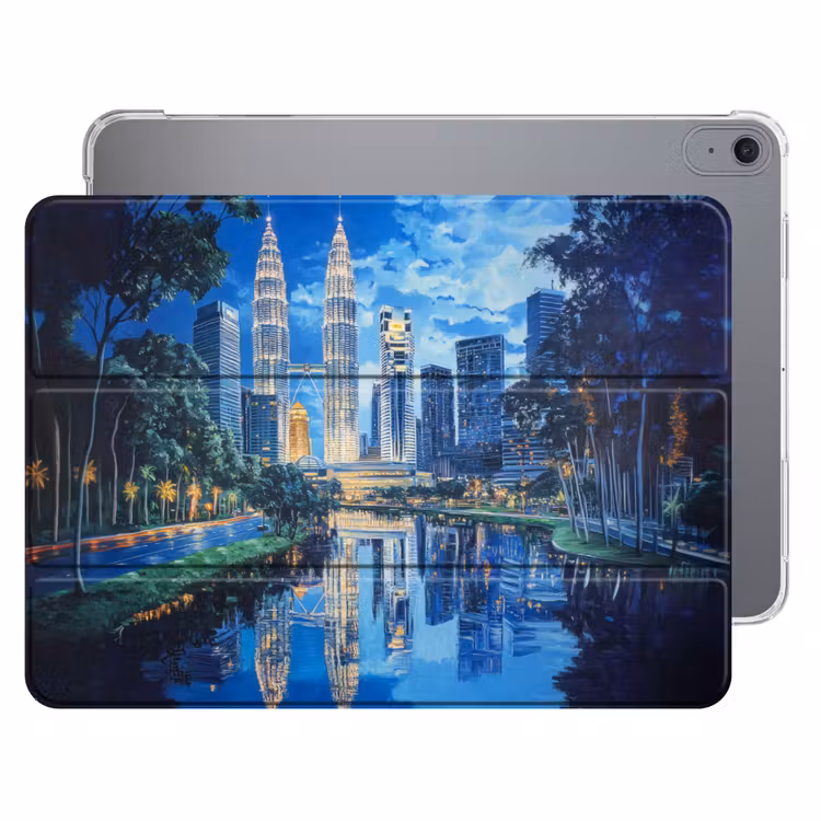 iPad hoes - Stad Kuala Lumpur - Skyline - Wolkenkrabbers - Water — 1