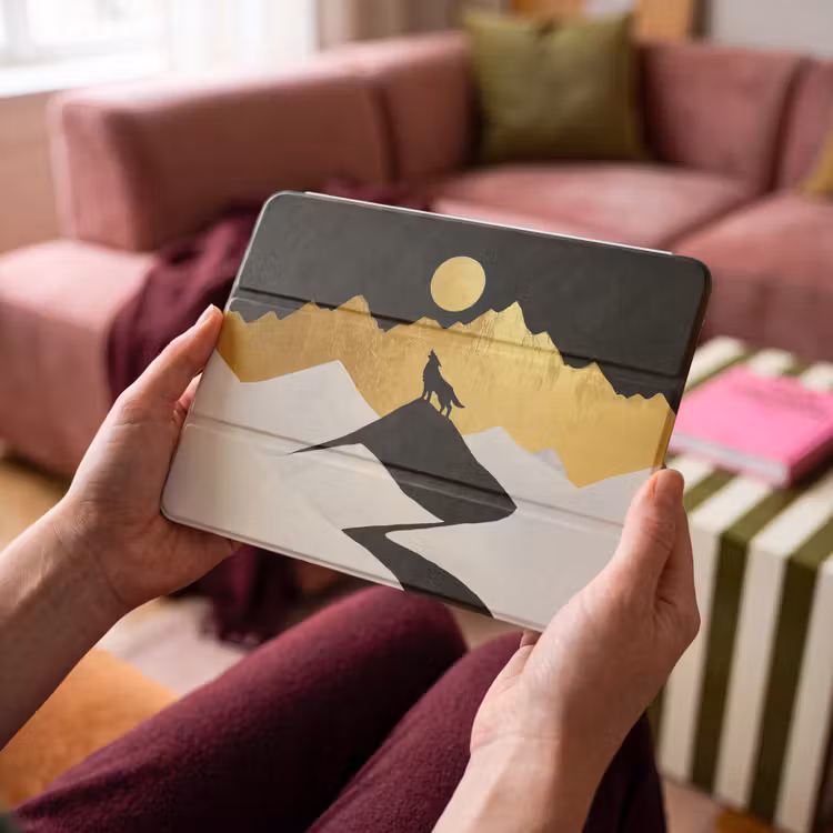 iPad hoes - Wolf - Bergen - Maan - Zwart — 4