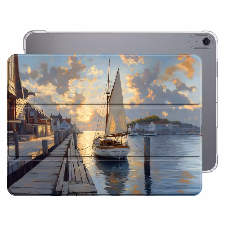 iPad hoes - Zeilboot - Zon - Pier - Hout — 1