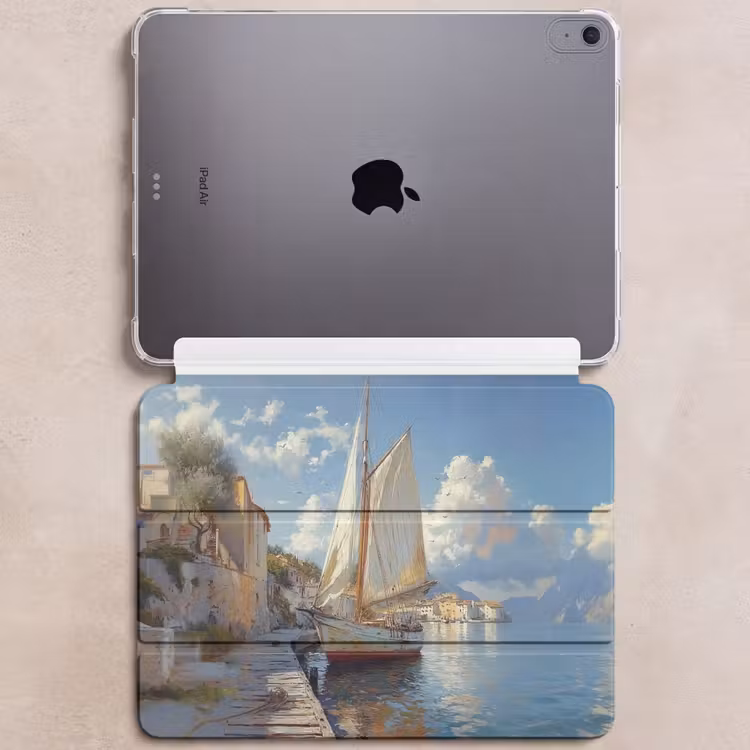 iPad hoes - Zeilschip - Huizen - Kade - Zee — 6