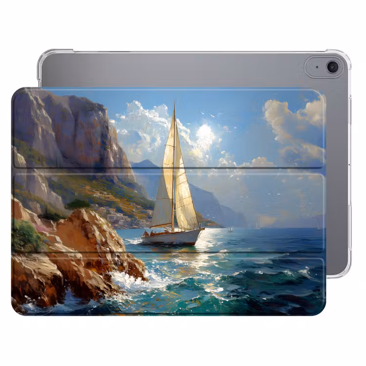 iPad hoes - Zeilschip - Zee - Rotsen - Wolken — 1
