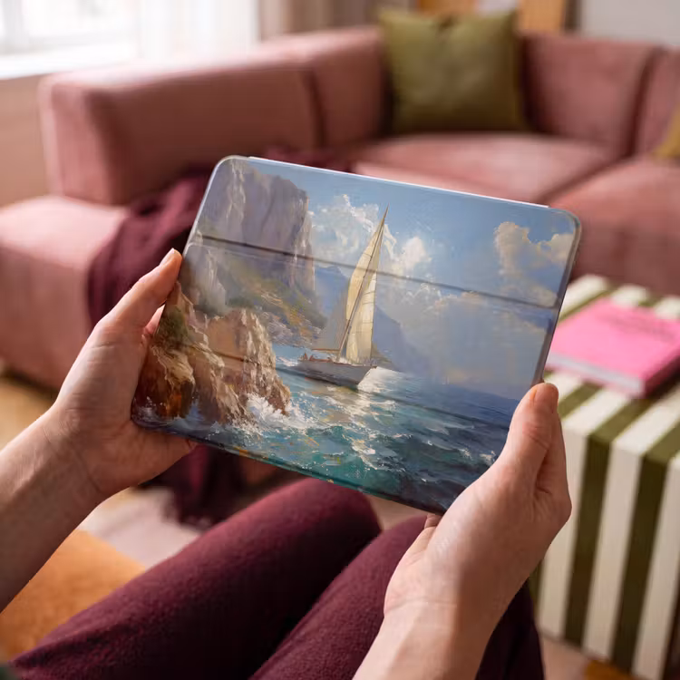 iPad hoes - Zeilschip - Zee - Rotsen - Wolken — 4