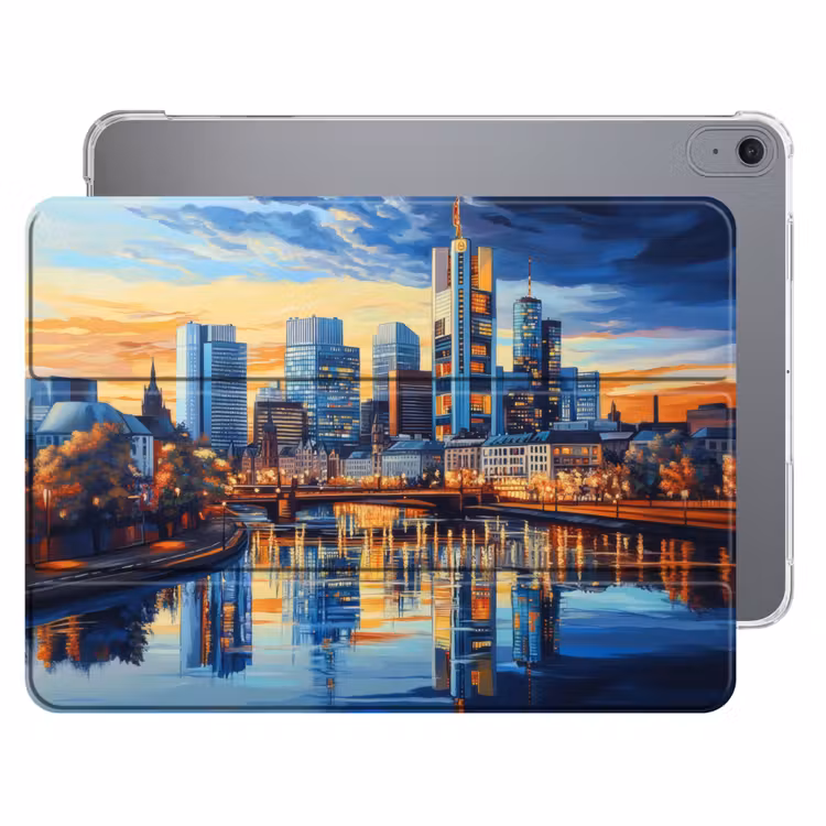 iPad hoes - Zonsondergang Frankfurt - Stad - Skyline - Water — 1
