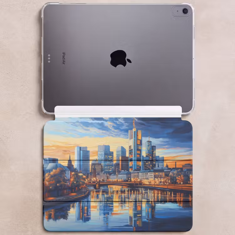iPad hoes - Zonsondergang Frankfurt - Stad - Skyline - Water — 6