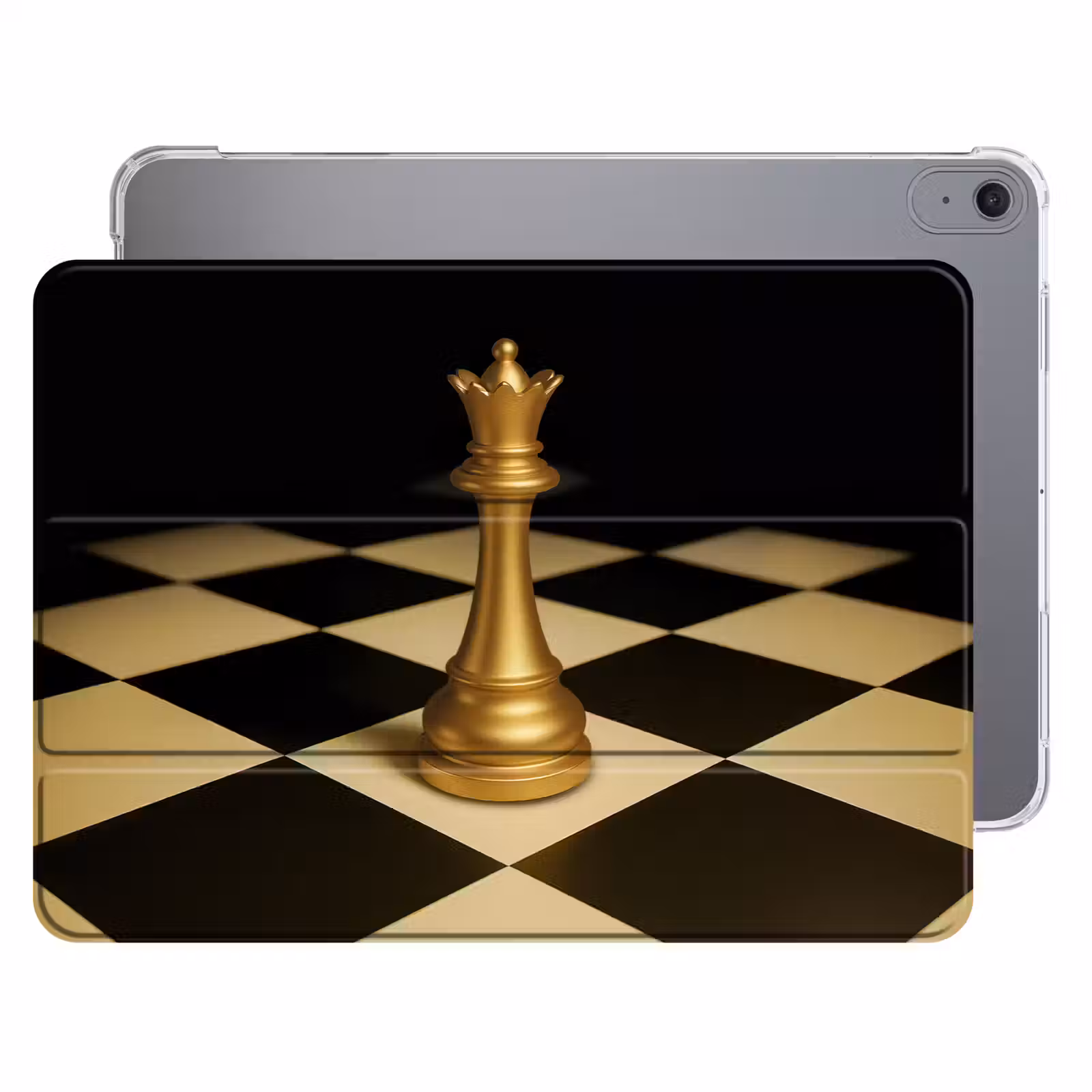 iPad hoes - Koningin - Schaakstuk - Geblokt - Goud — 1