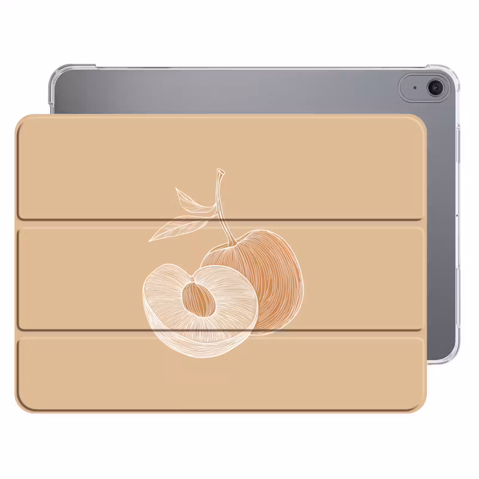 iPad hoes - Perzik - Lijntekening - Pit - Beige — 1