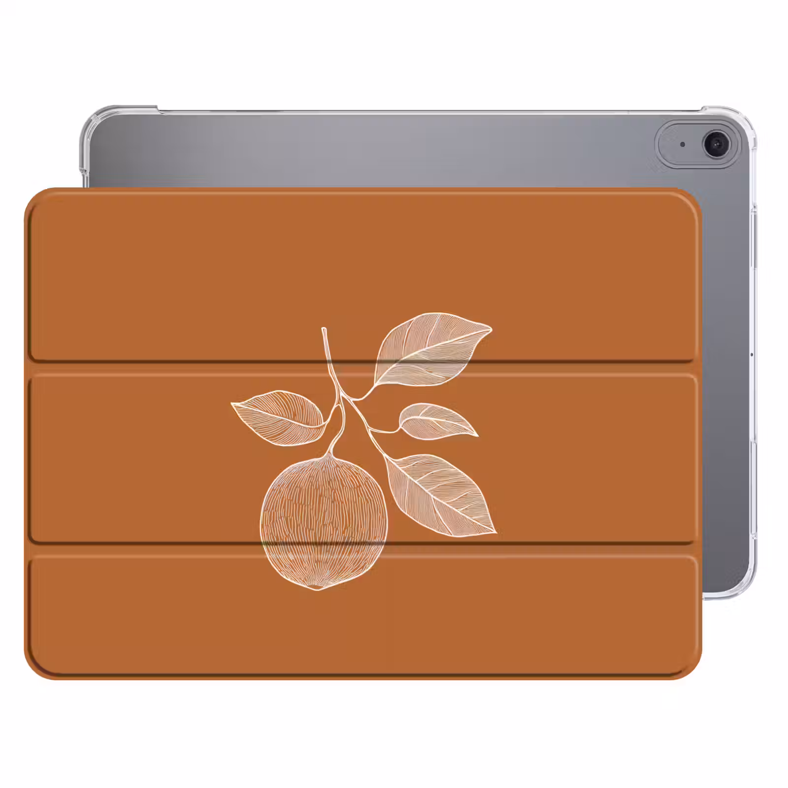 iPad hoes - Sinaasappel - Getekend - Bladeren - Bruin — 1