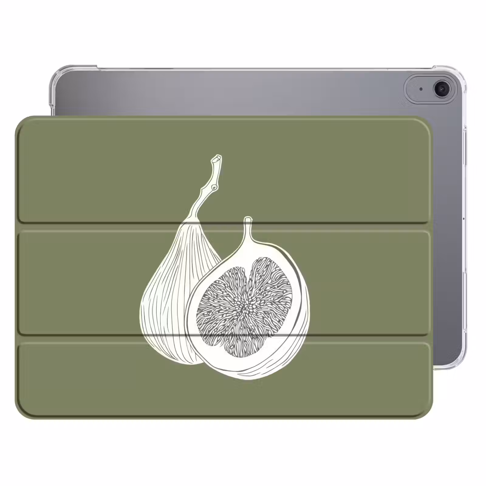 iPad hoes - Vijgen - Minimalistisch - Getekend - Mosgroen — 1