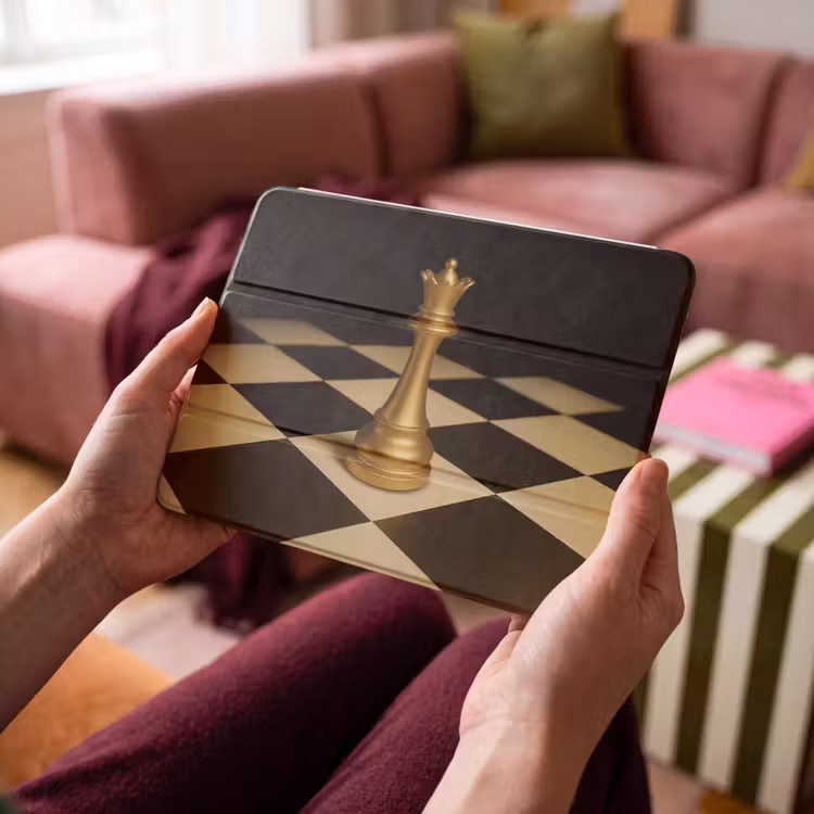 iPad hoes - Koningin - Schaakstuk - Geblokt - Goud — 4