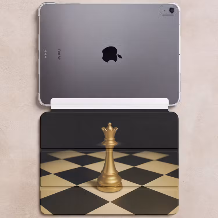 iPad hoes - Koningin - Schaakstuk - Geblokt - Goud — 6