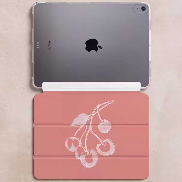 iPad hoes - Lijnillustratie - Kersen - Tak - Wit — 6
