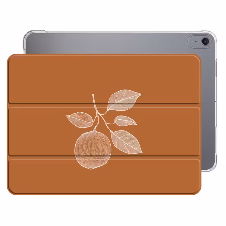 iPad hoes - Sinaasappel - Getekend - Bladeren - Bruin — 1