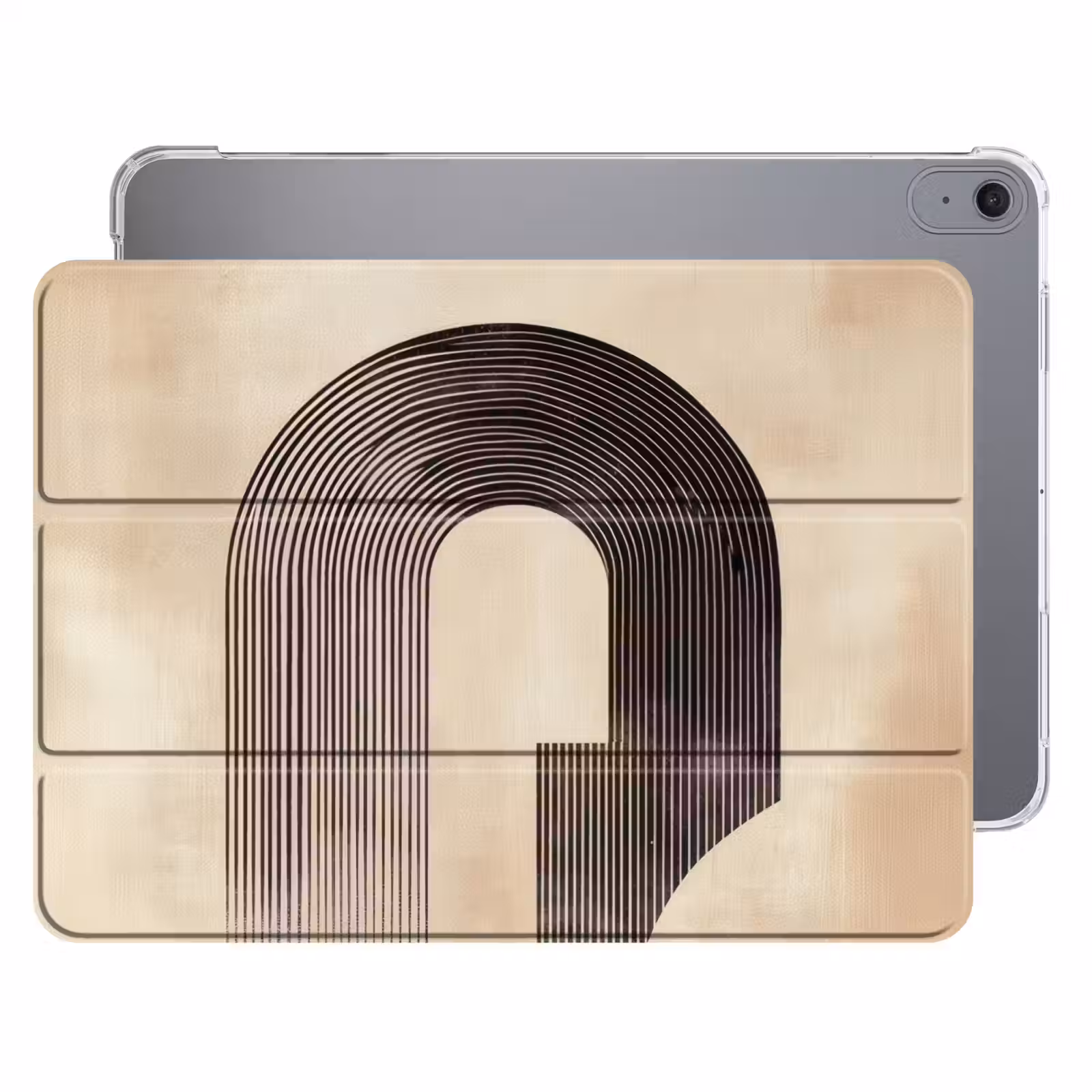 iPad hoes - Boog - Strepen - Minimalistisch - Zwart — 1