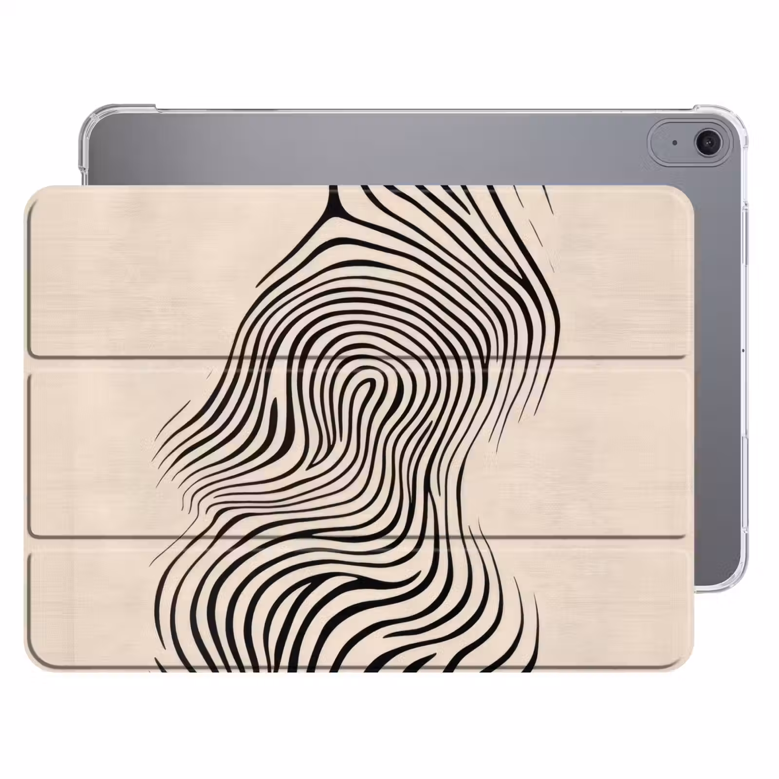 iPad hoes - Lijnen - Abstract - Golvend - Zwart — 1
