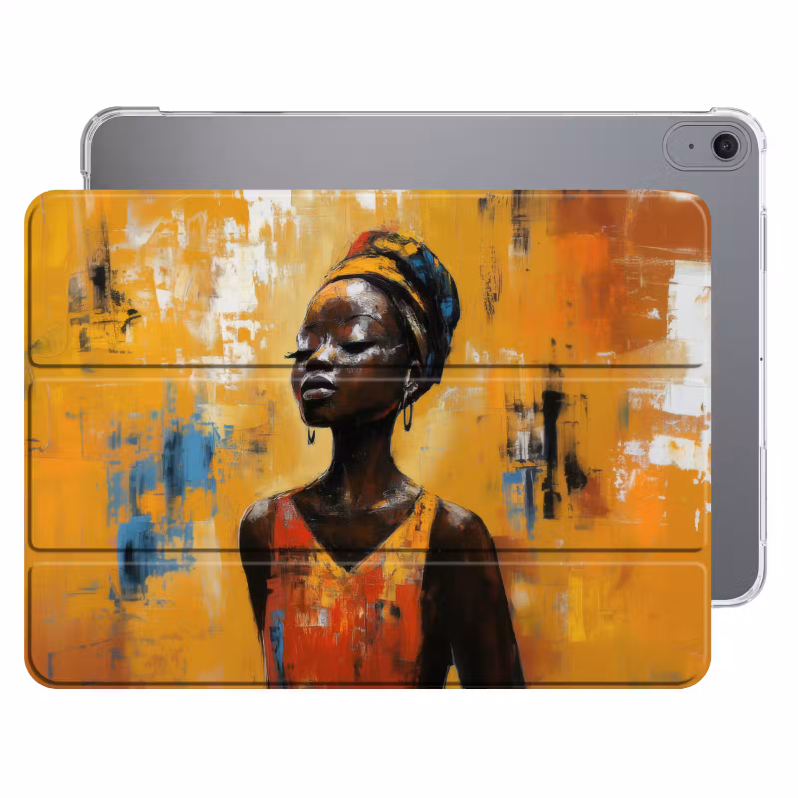 iPad hoes - Vrouw - Ogen - Penseelstreken - Geel — 1