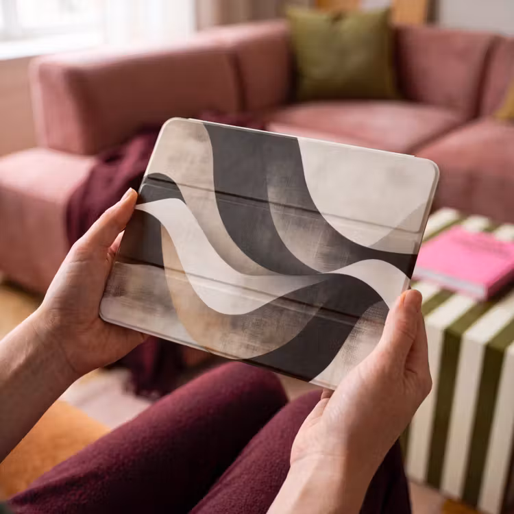 iPad hoes - Abstract - Golven - Zwart - Verweerd — 4